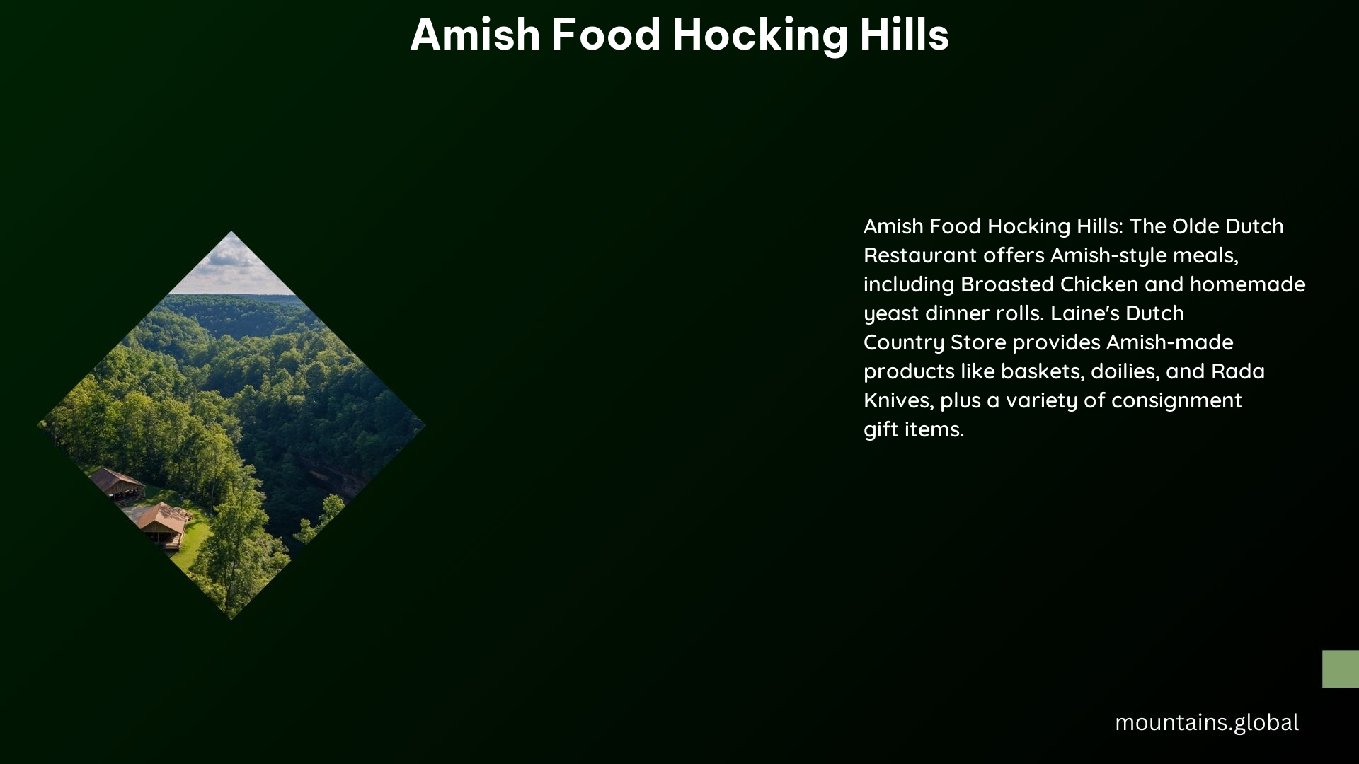 Amish Food Hocking Hills