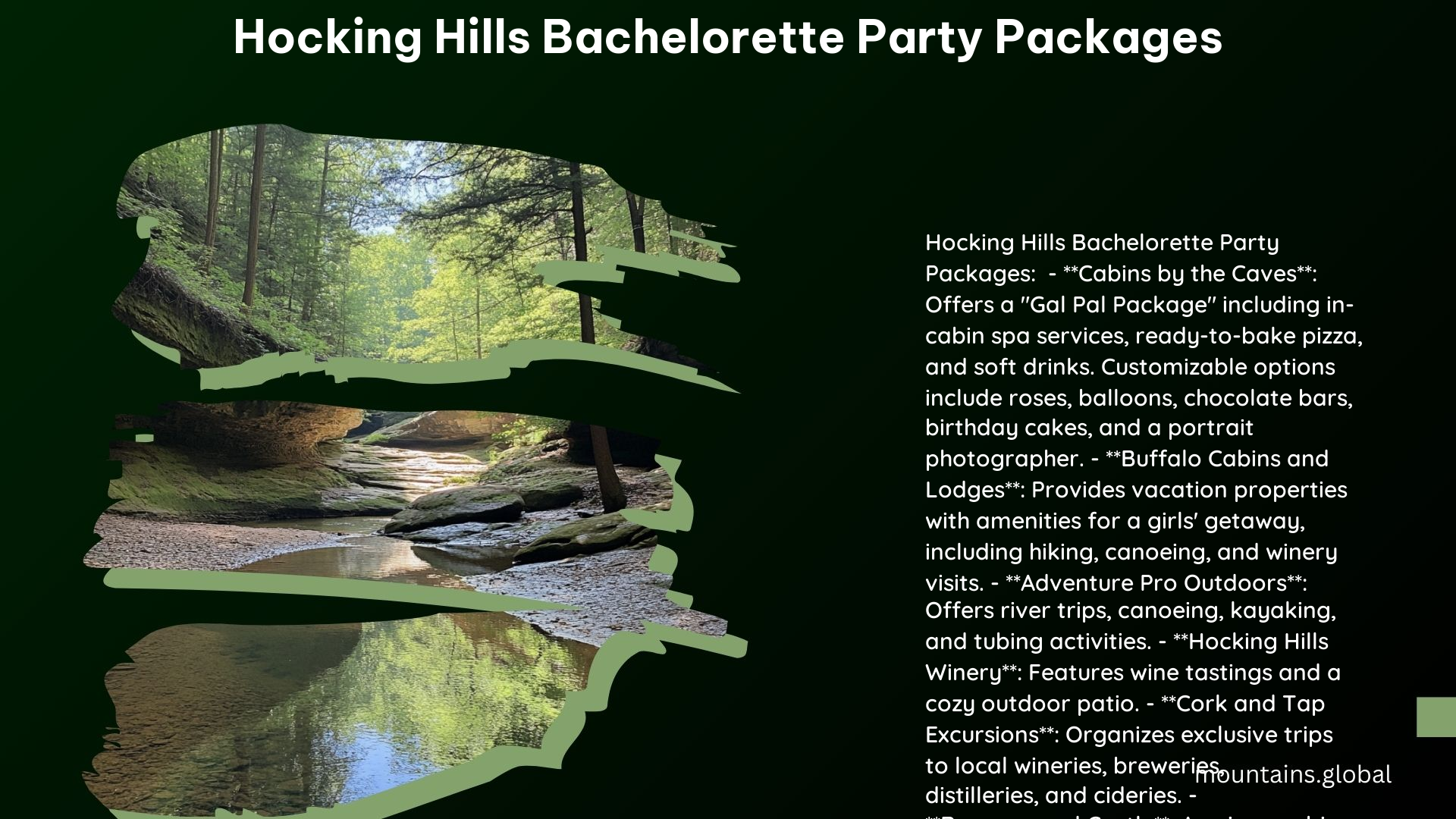 Hocking Hills Bachelorette Party Packages