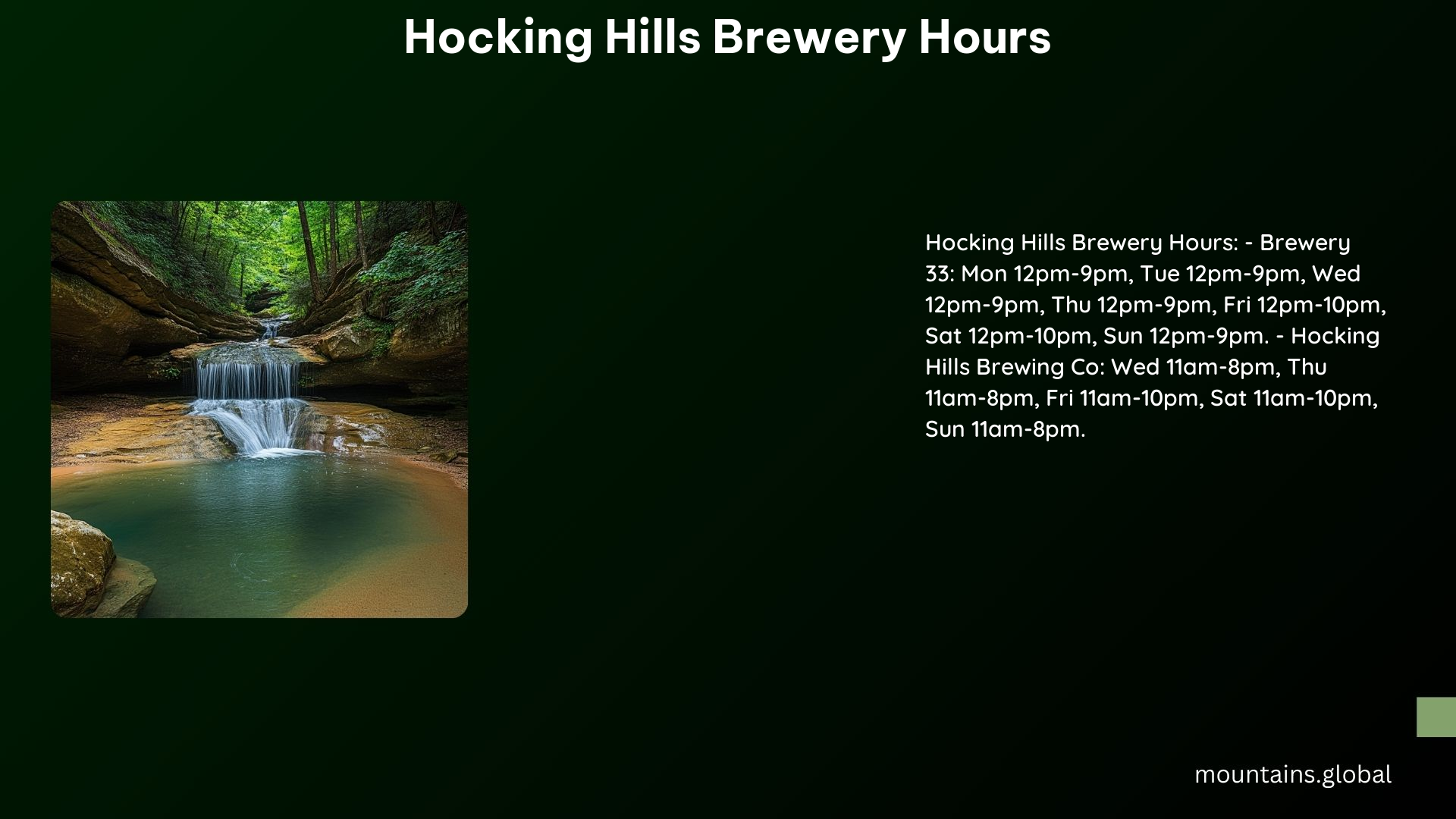 Hocking Hills Brewery Hours