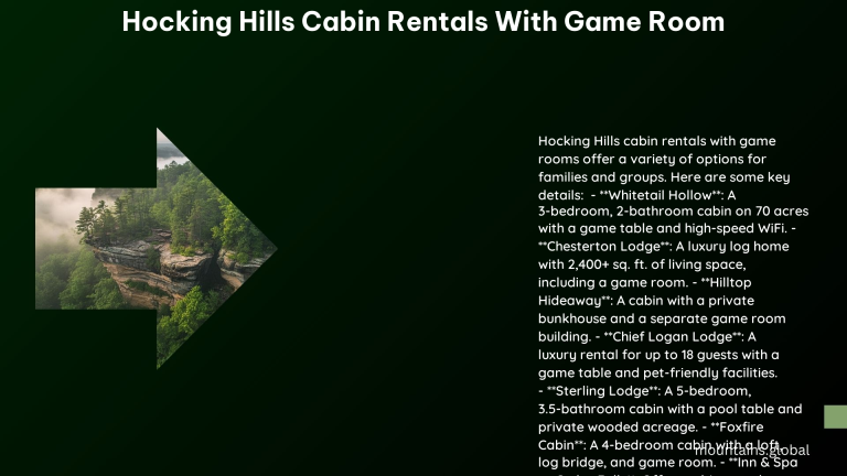 Hocking Hills Cabin Rentals With Game Room