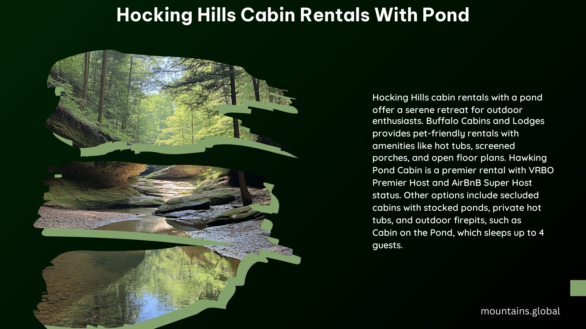 Hocking Hills Cabin Rentals With Pond