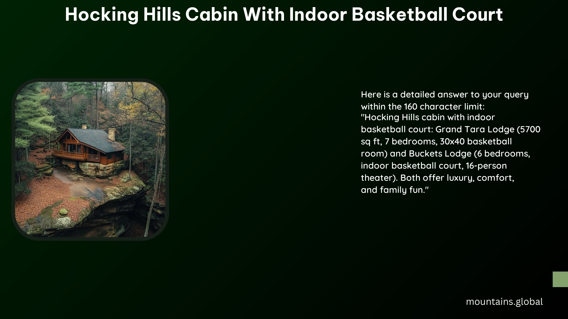 Hocking Hills Cabin With Indoor Basketball Court