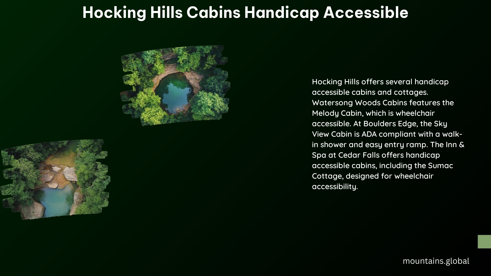 Hocking Hills Cabins Handicap Accessible