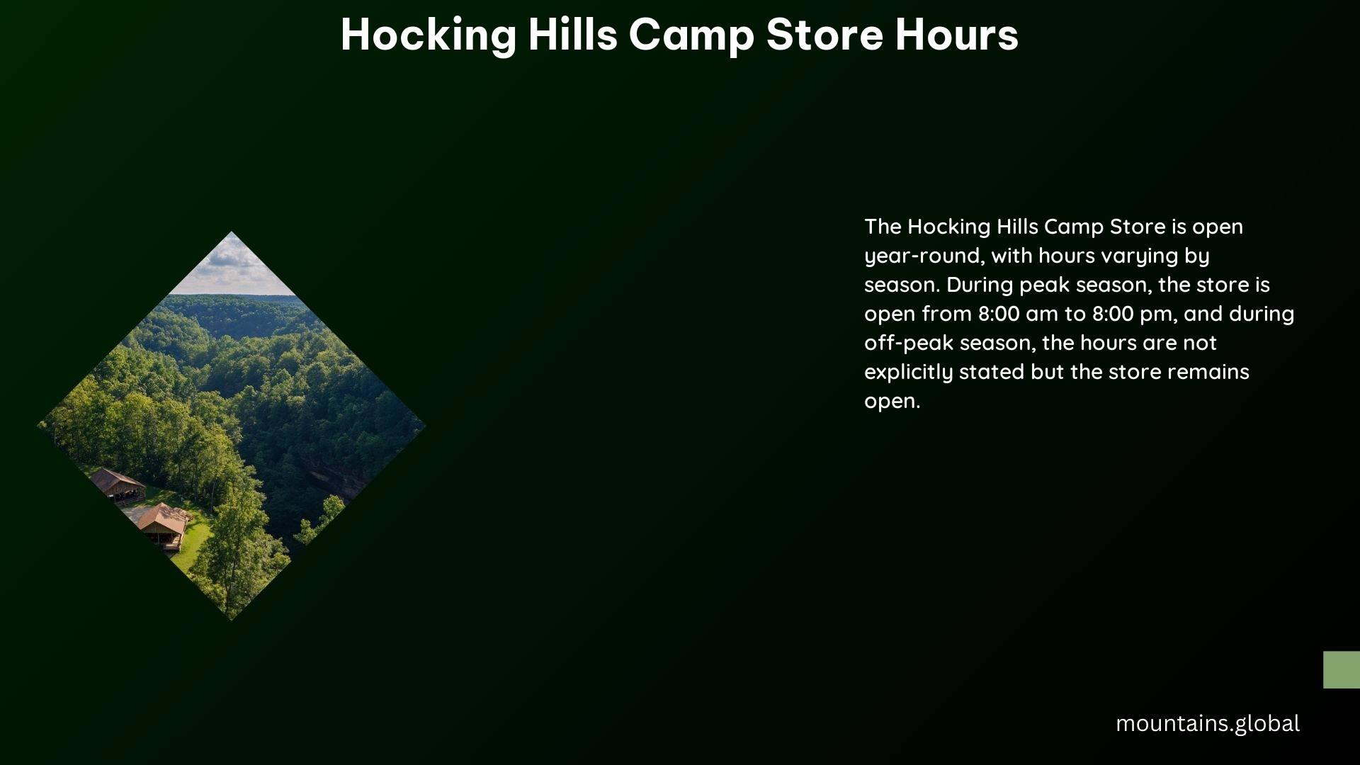 Hocking Hills Camp Store Hours