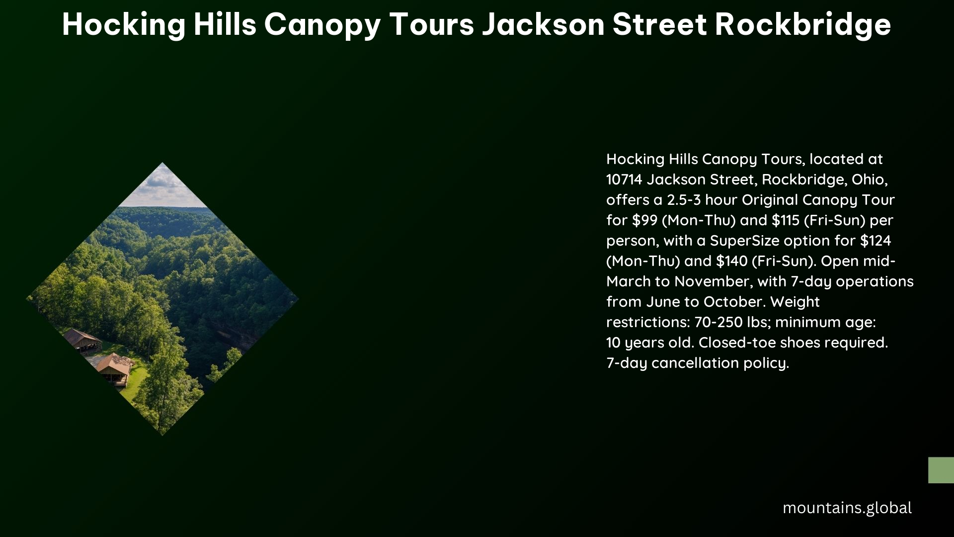 Hocking Hills Canopy Tours Jackson Street Rockbridge