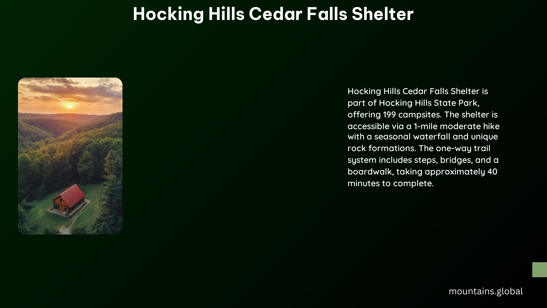 Hocking Hills Cedar Falls Shelter