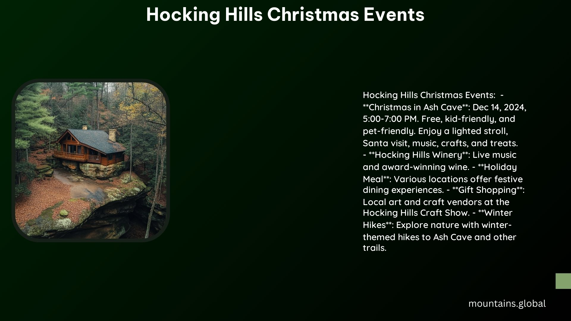 Hocking Hills Christmas Events