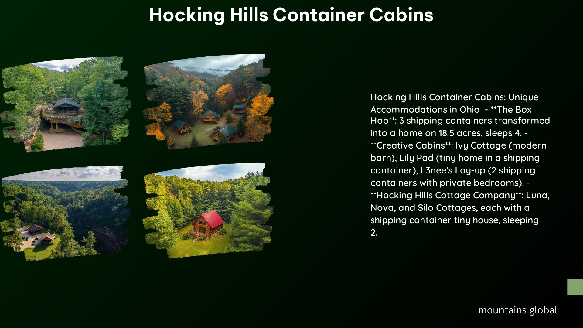 Hocking Hills Container Cabins