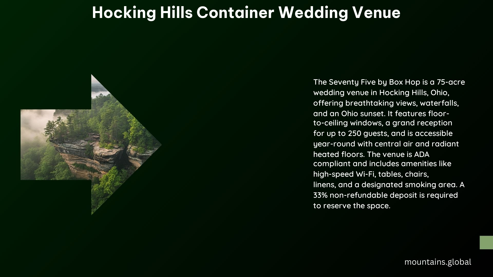 Hocking Hills Container Wedding Venue