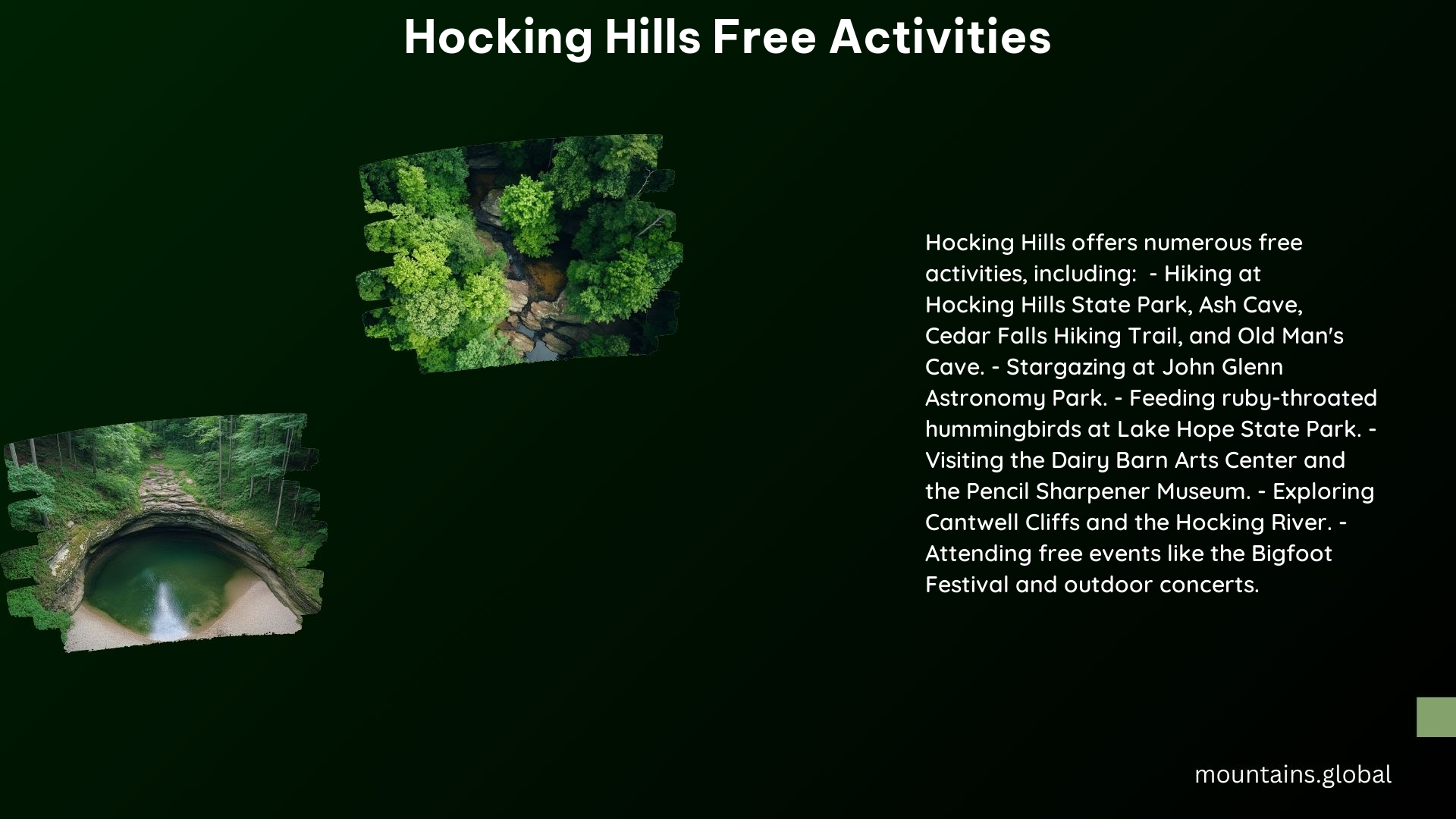 Hocking Hills Free Activities