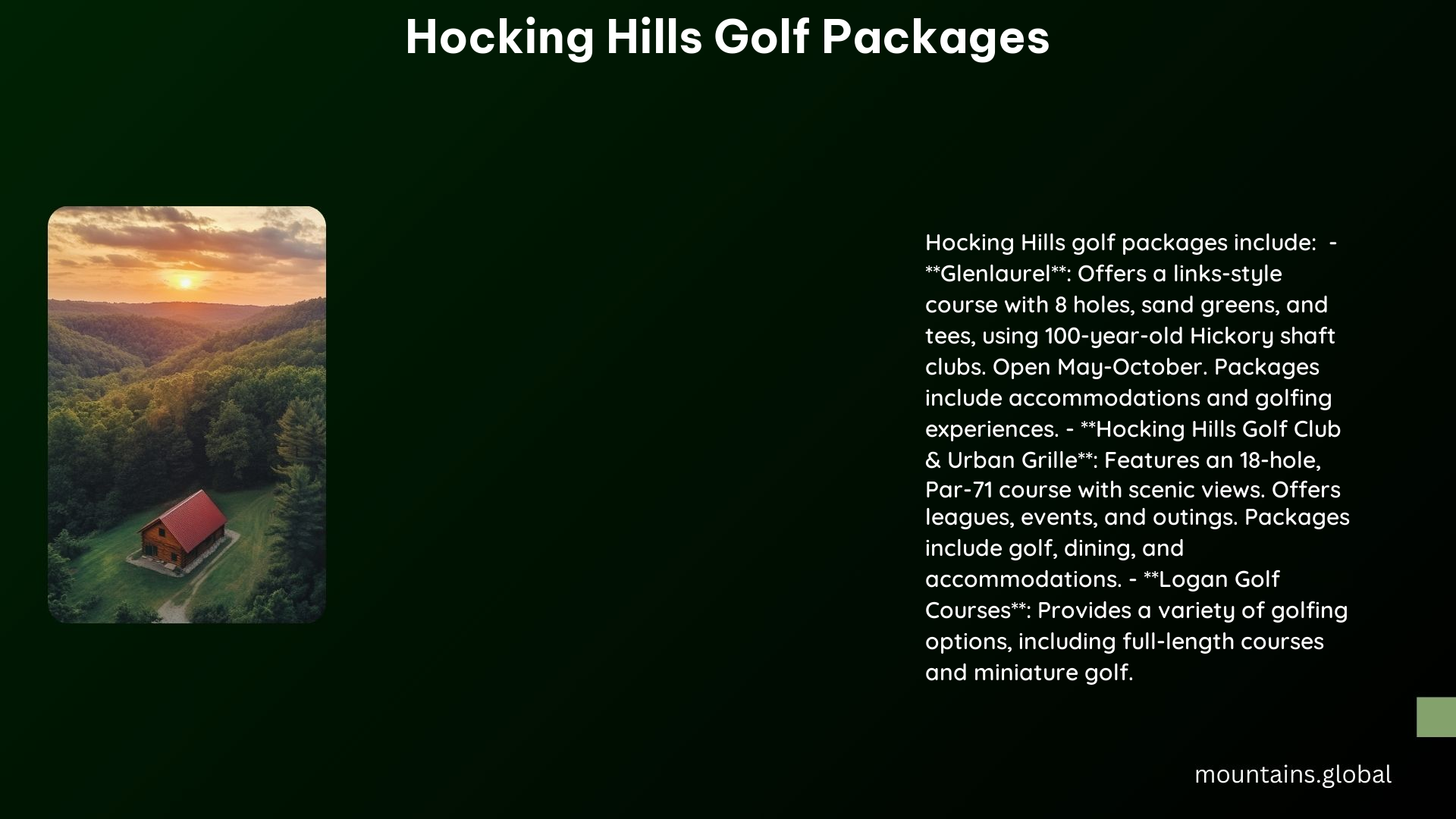 Hocking Hills Golf Packages