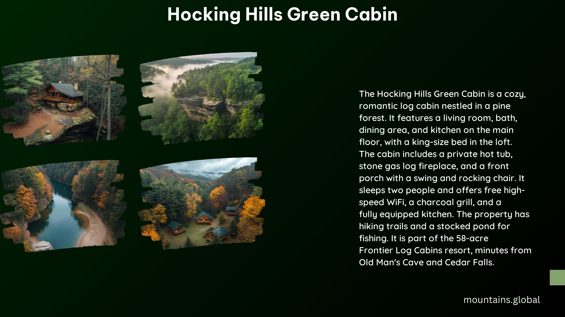 Hocking Hills Green Cabin