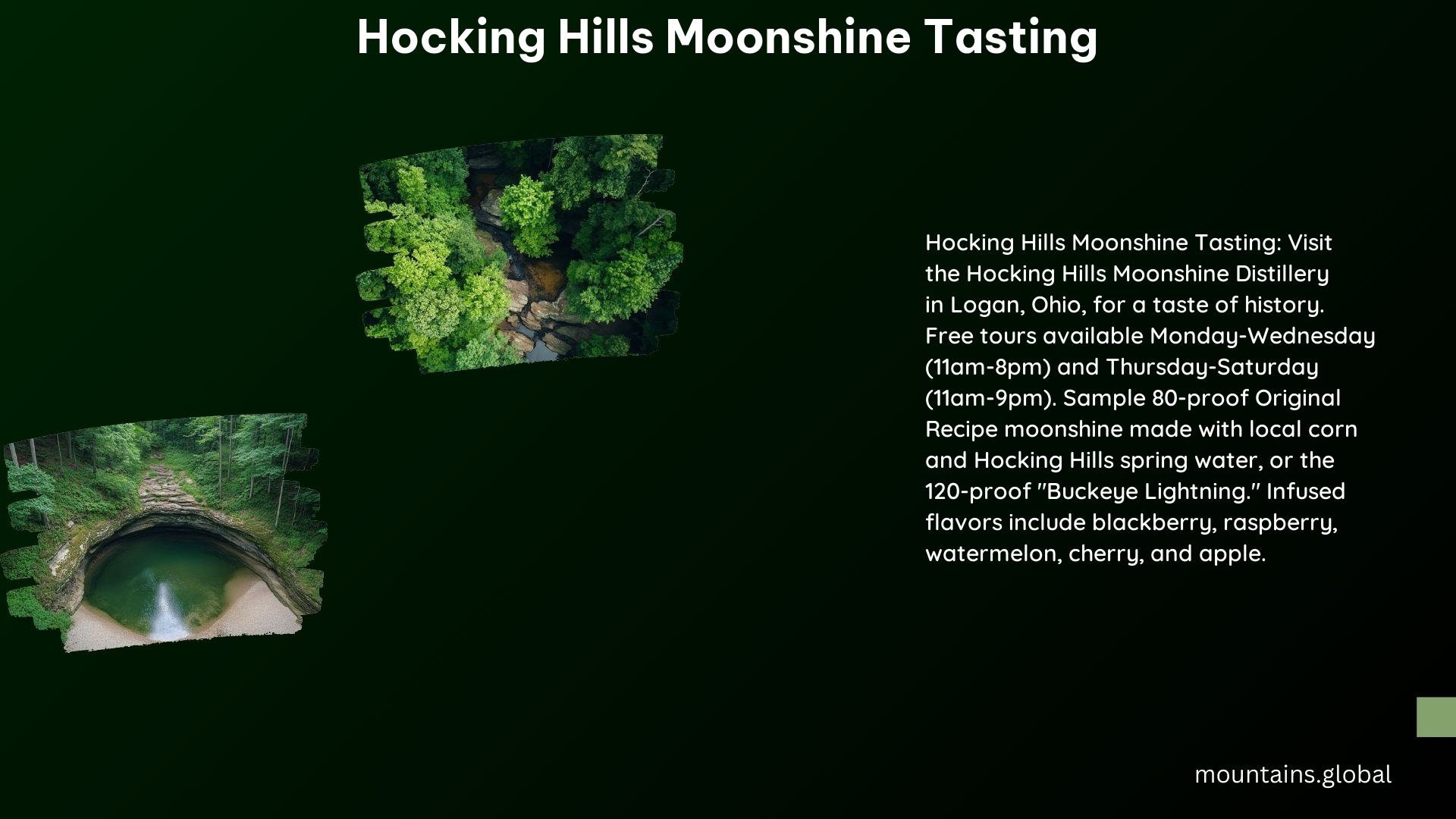 Hocking Hills Moonshine Tasting