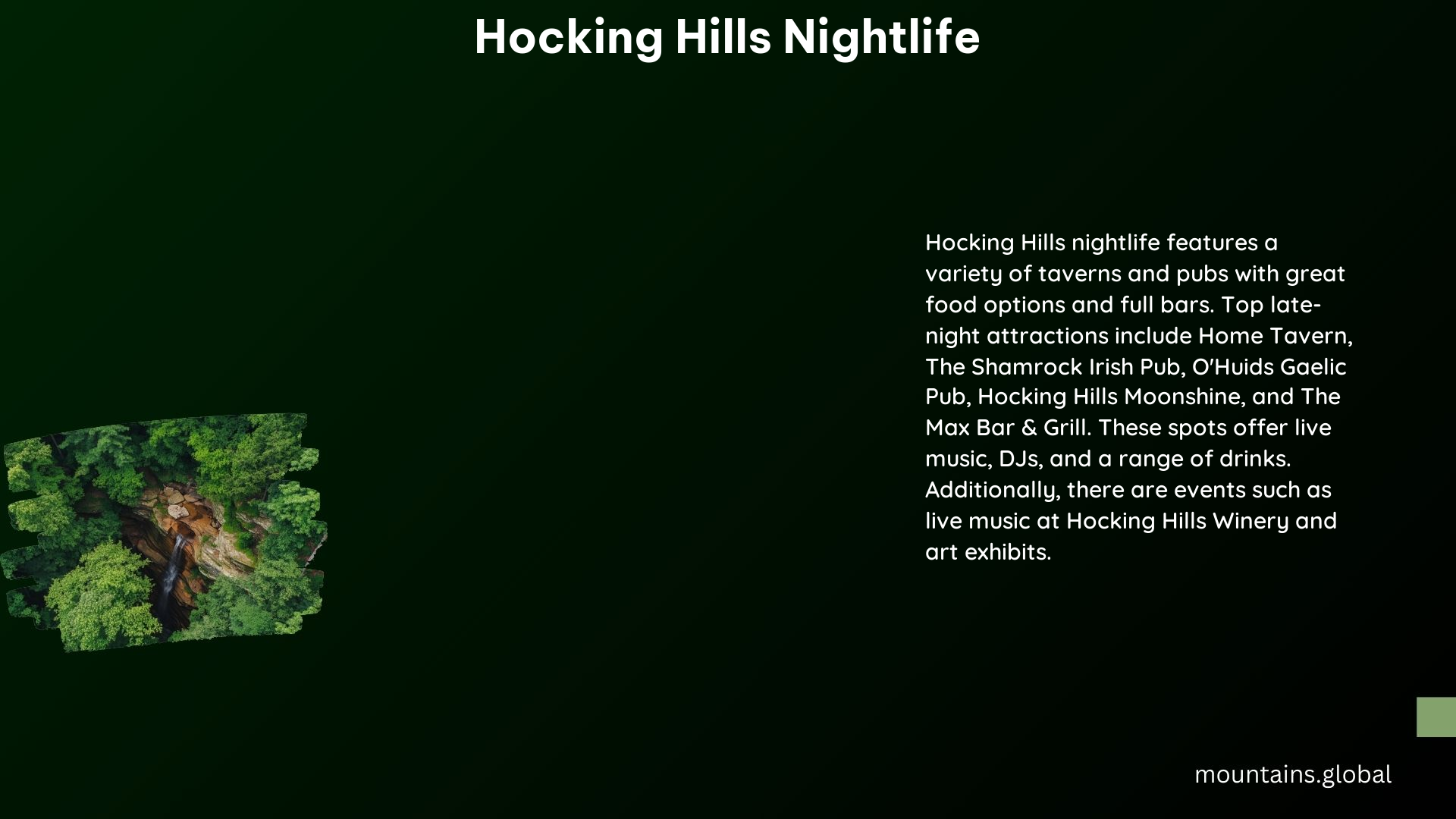 Hocking Hills Nightlife