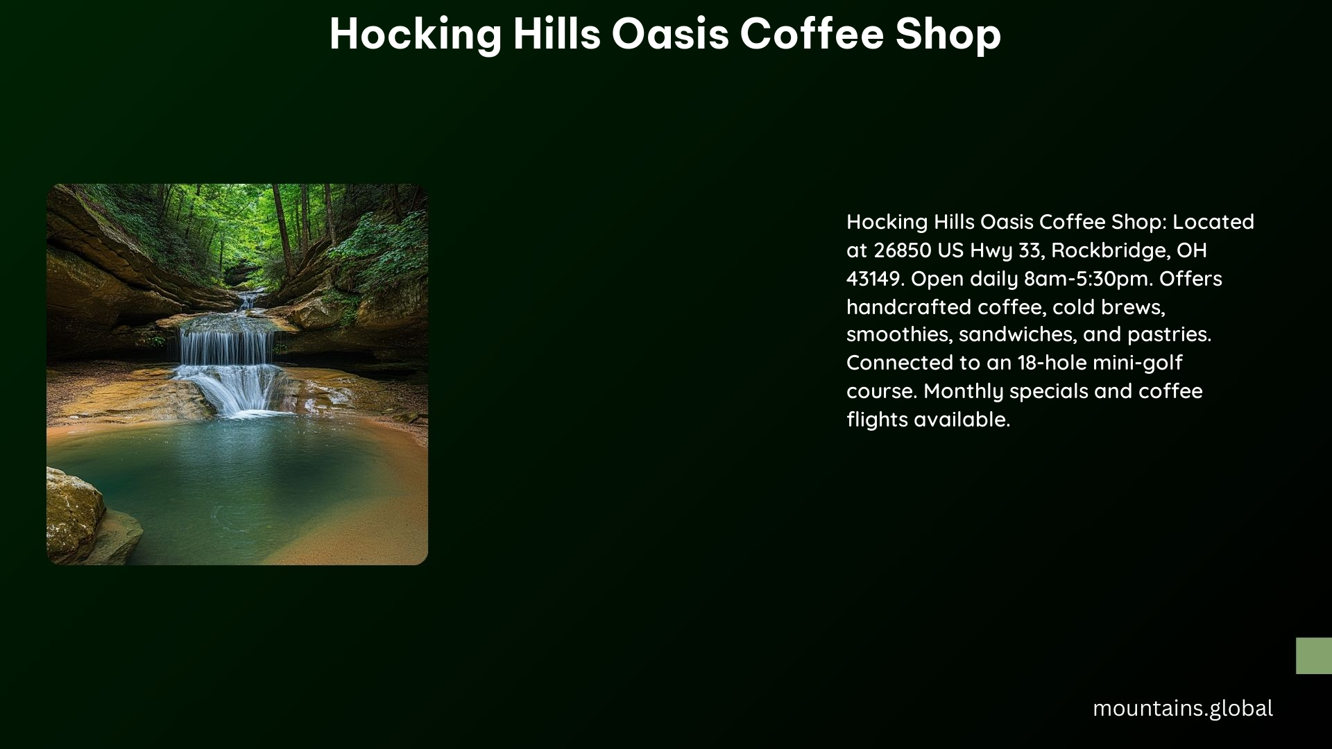 Hocking Hills Oasis Coffee Shop