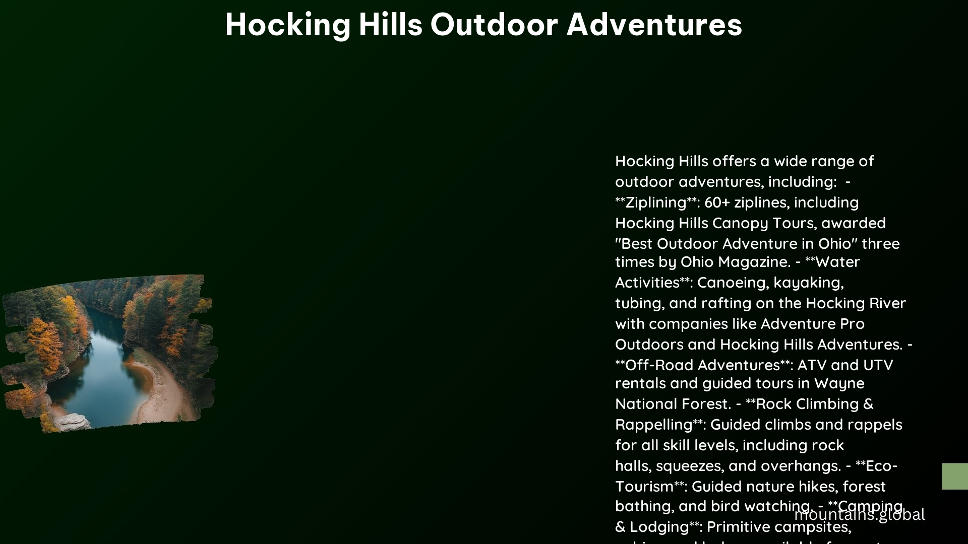 Hocking Hills Outdoor Adventures