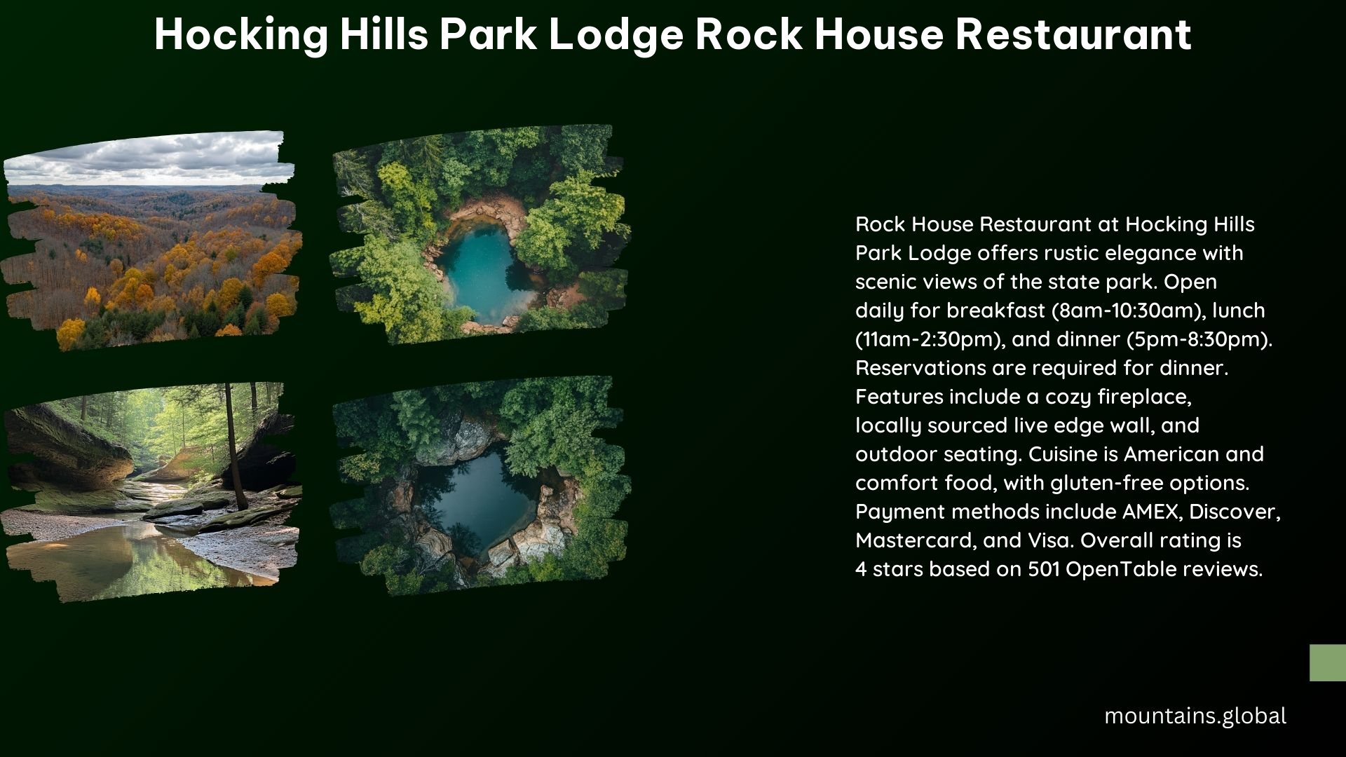 Hocking Hills Park Lodge Rock House Restaurant