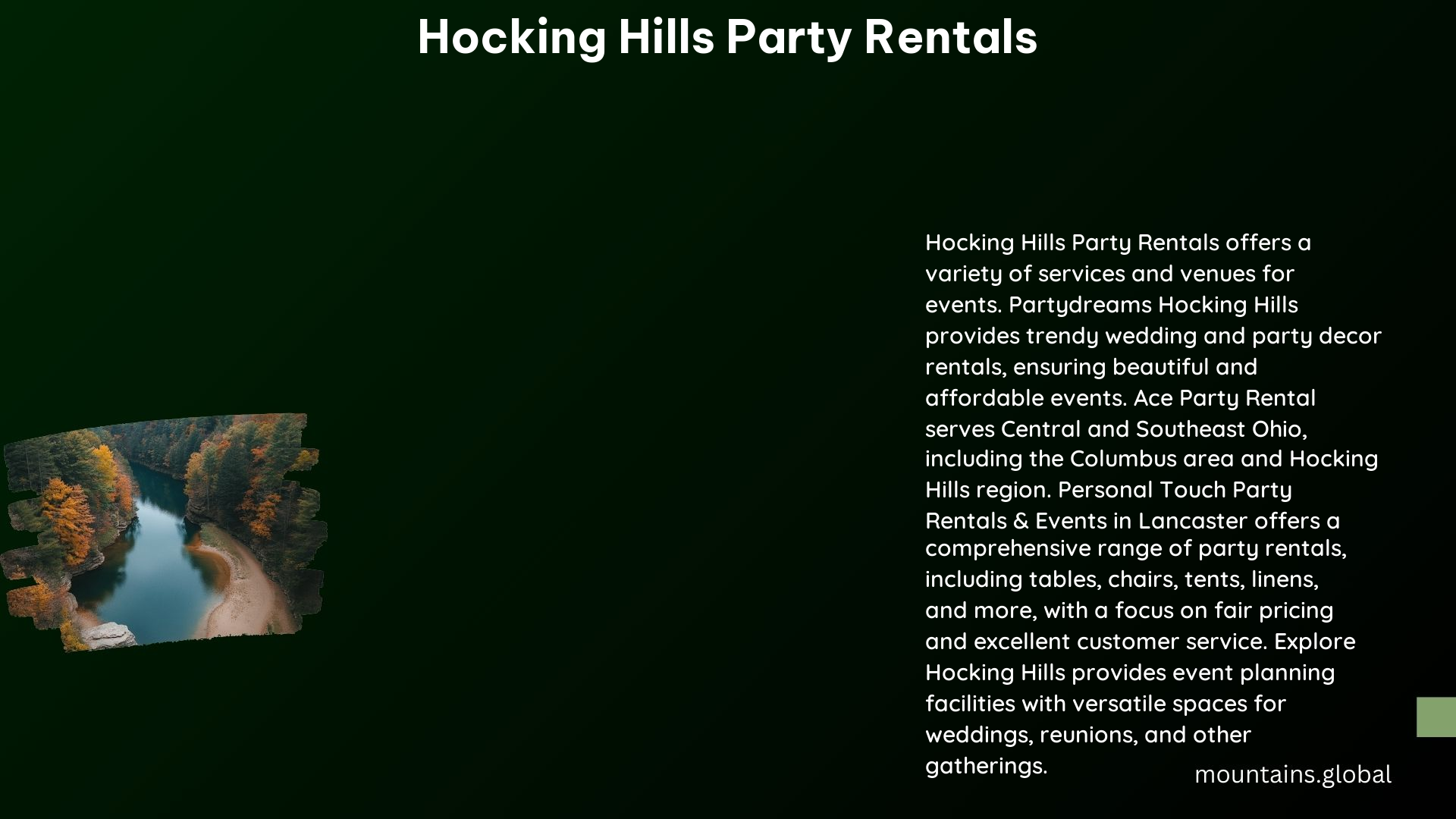 Hocking Hills Party Rentals