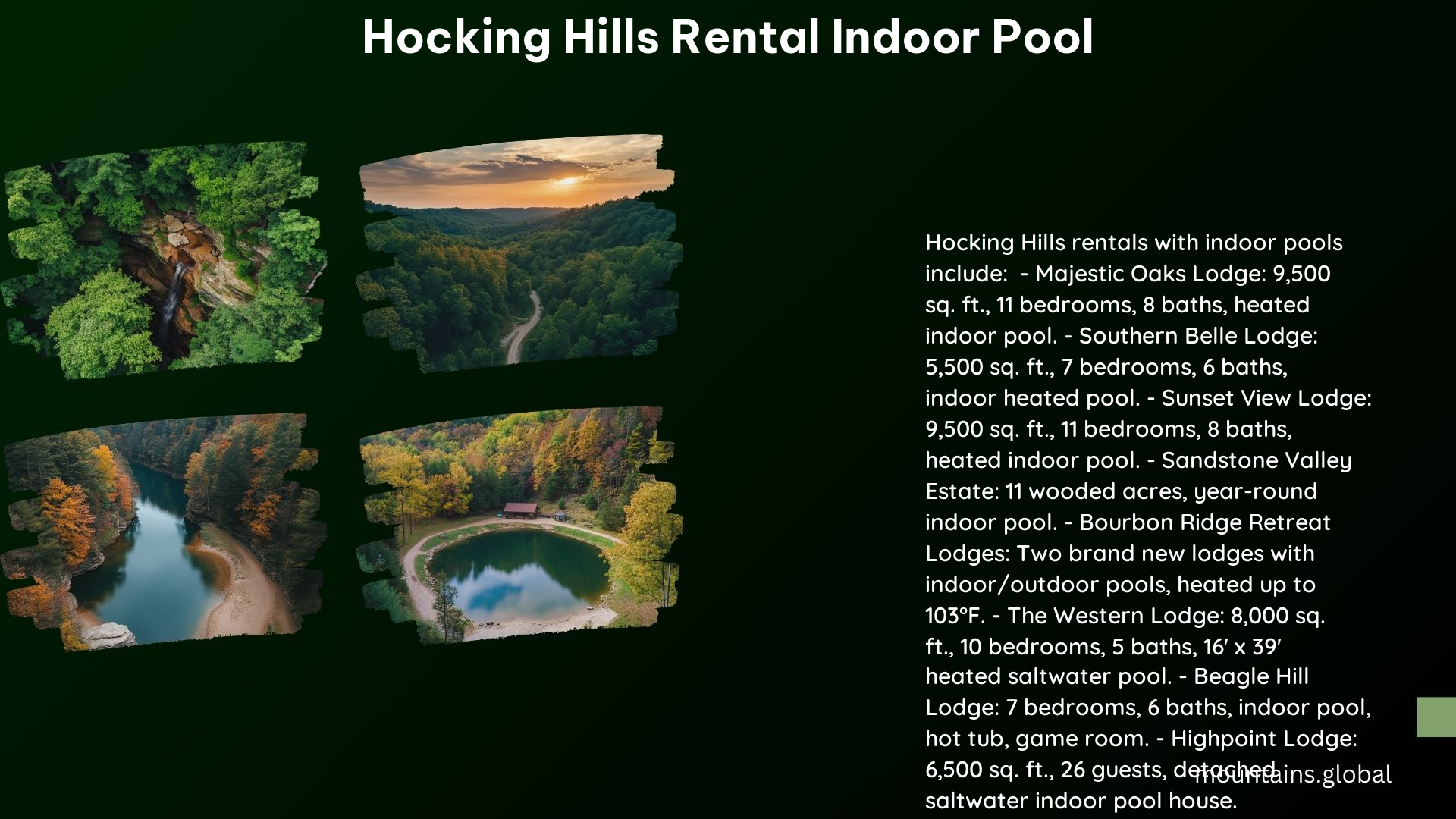 Hocking Hills Rental Indoor Pool