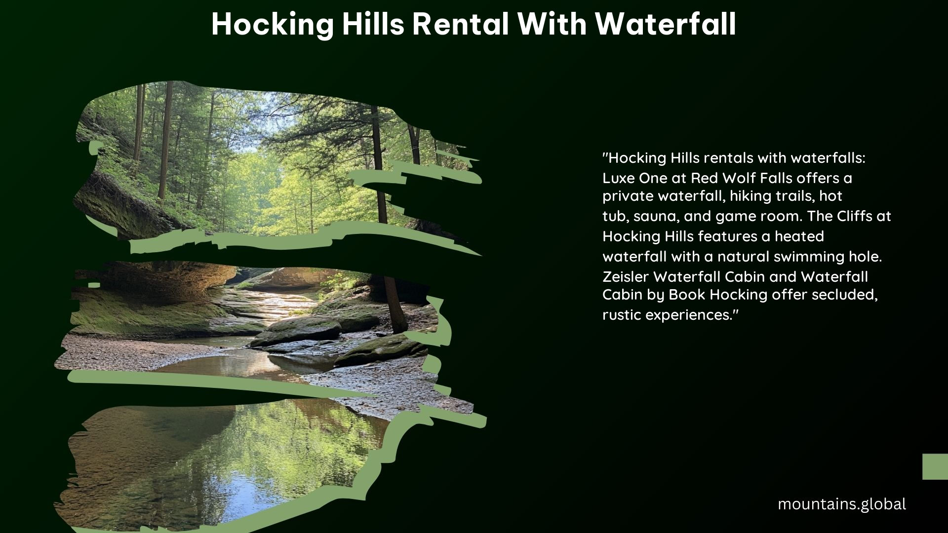 Hocking Hills Rental With Waterfall