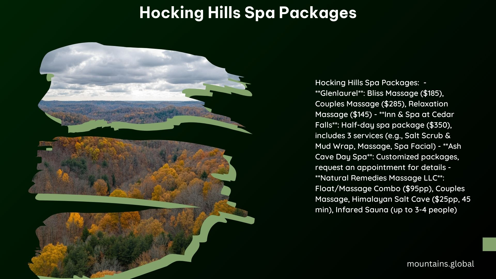 Hocking Hills Spa Packages