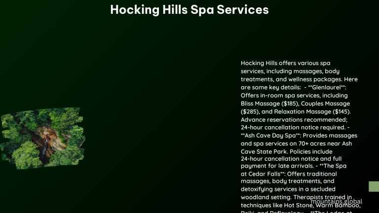 Hocking Hills Spa Services