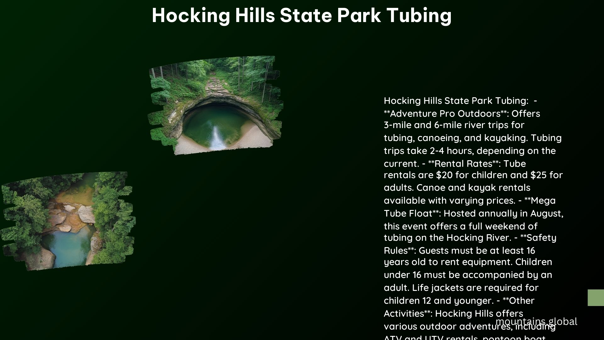 Hocking Hills State Park Tubing