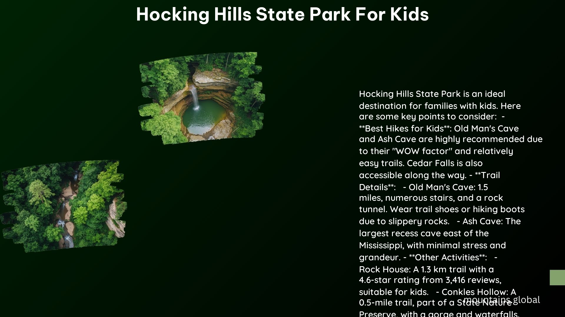 Hocking Hills State Park for Kids