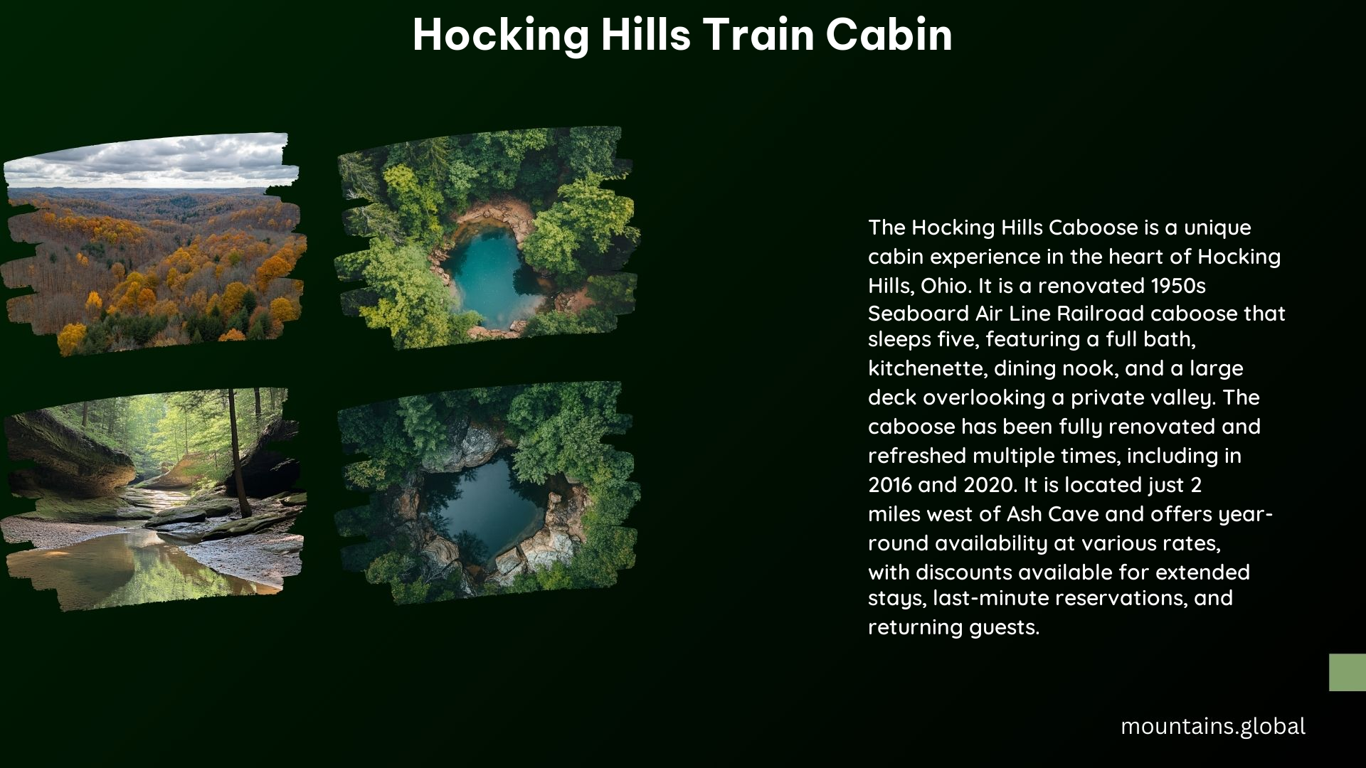 Hocking Hills Train Cabin