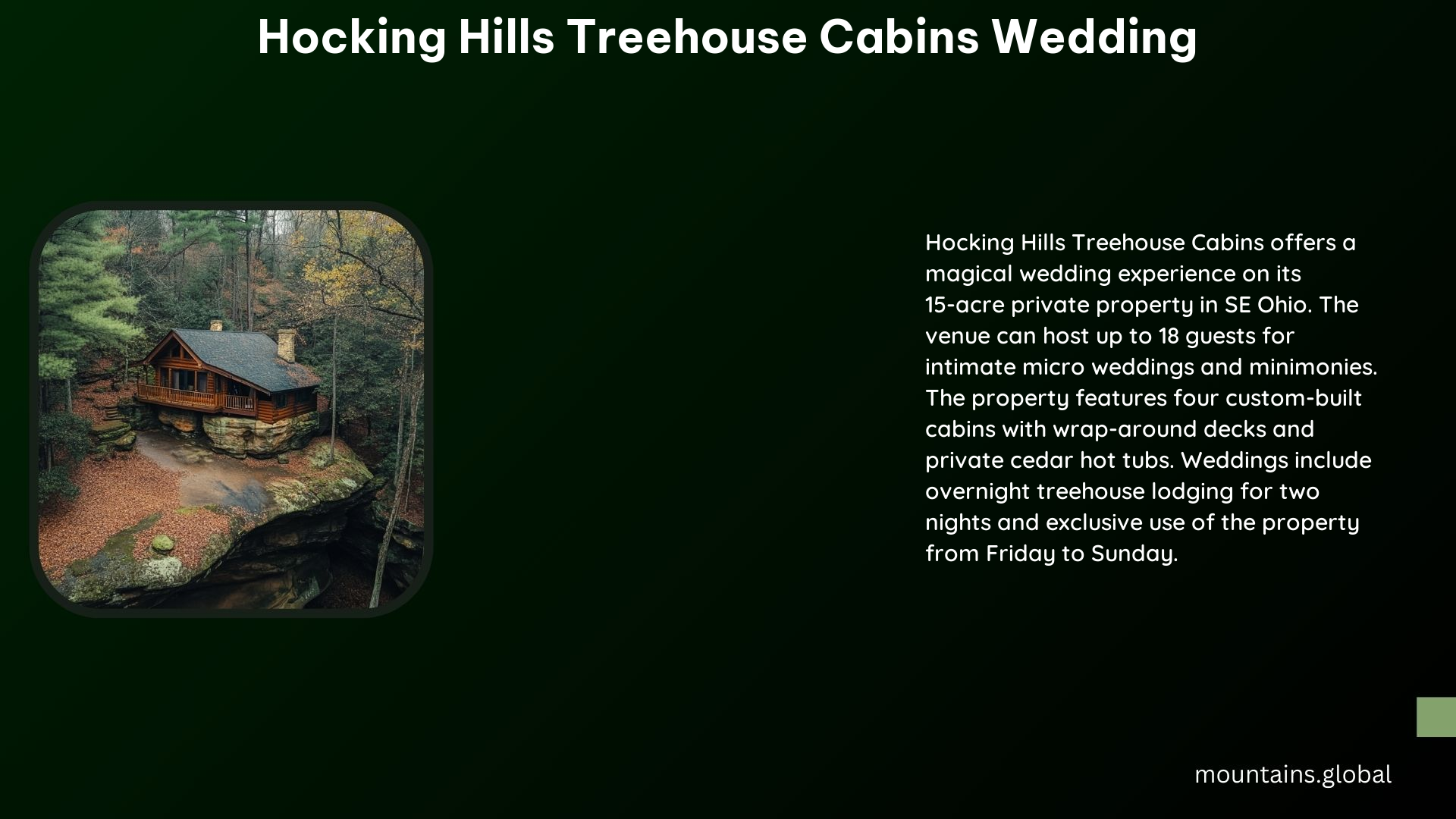 Hocking Hills Treehouse Cabins Wedding