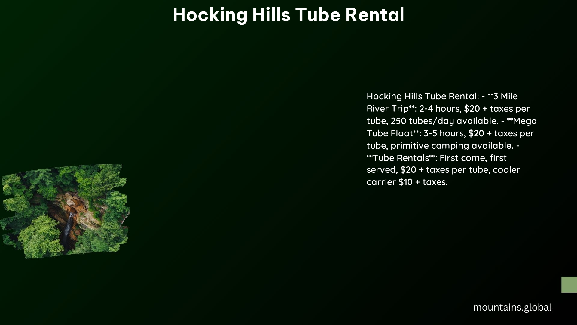 Hocking Hills Tube Rental