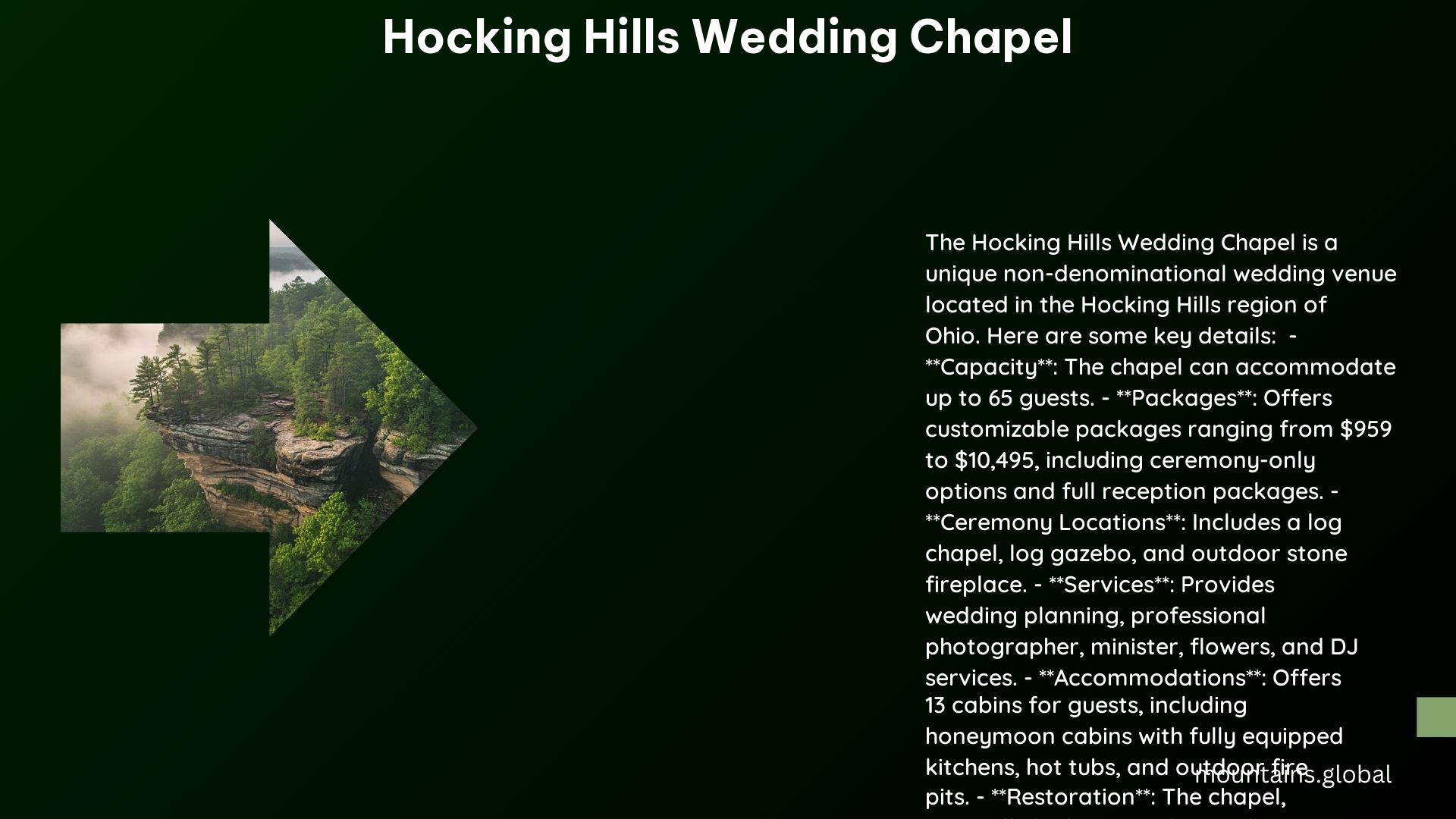 Hocking Hills Wedding Chapel