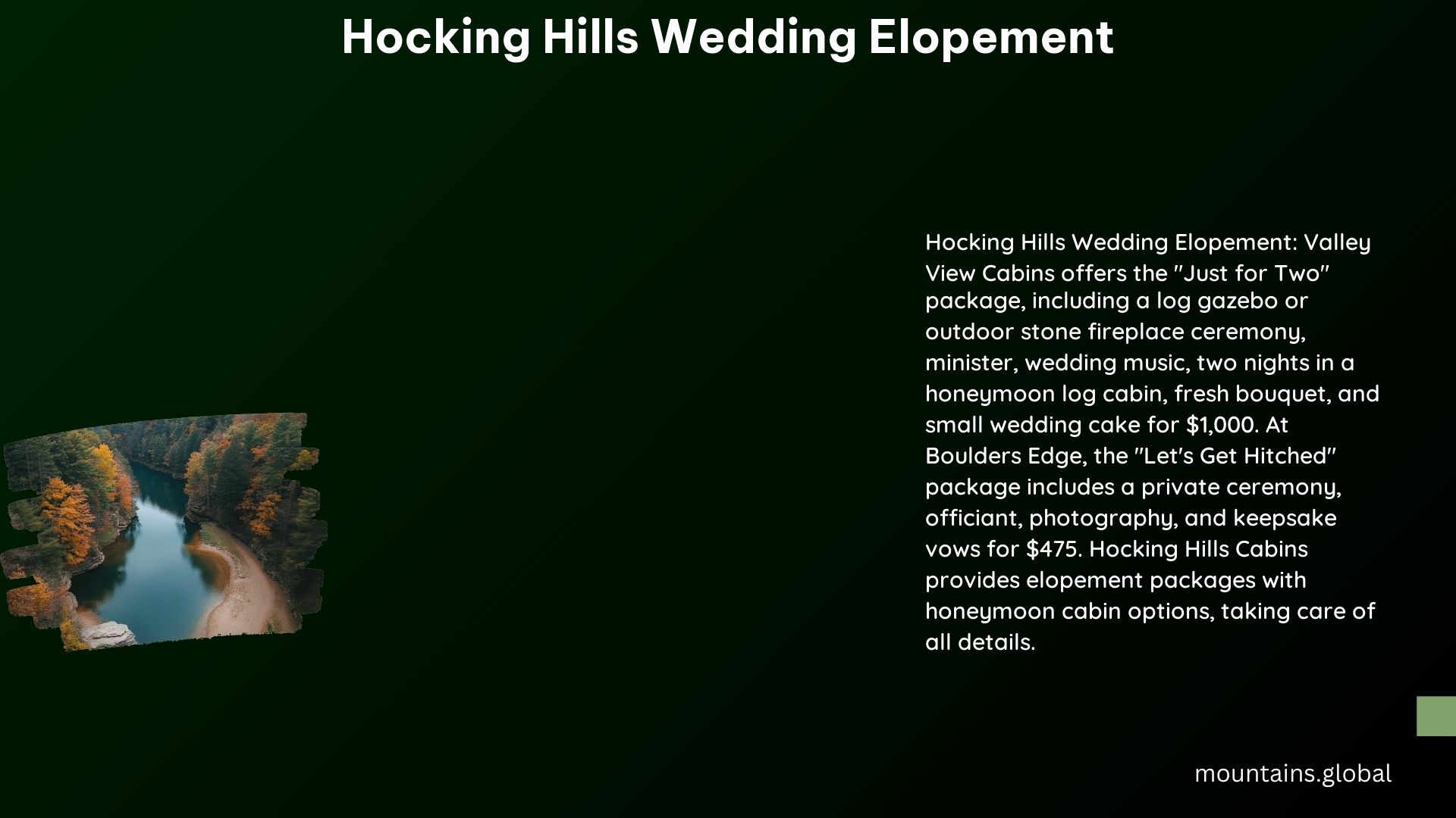 Hocking Hills Wedding Elopement