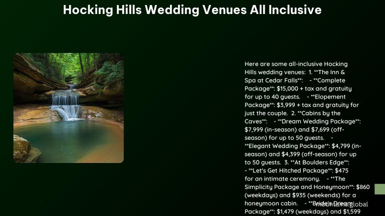 Hocking Hills Wedding Venues All Inclusive