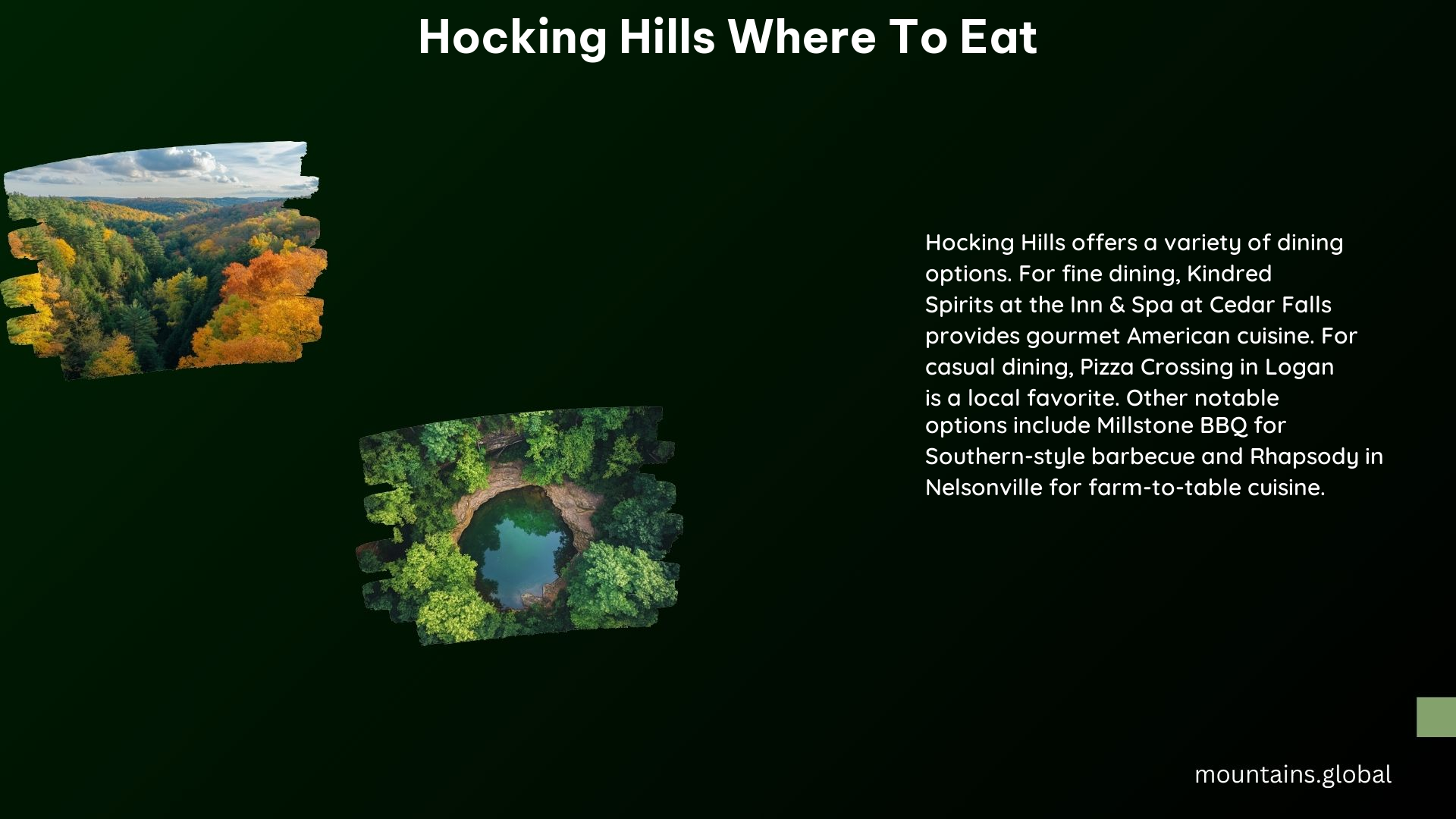 Hocking Hills Where to Eat