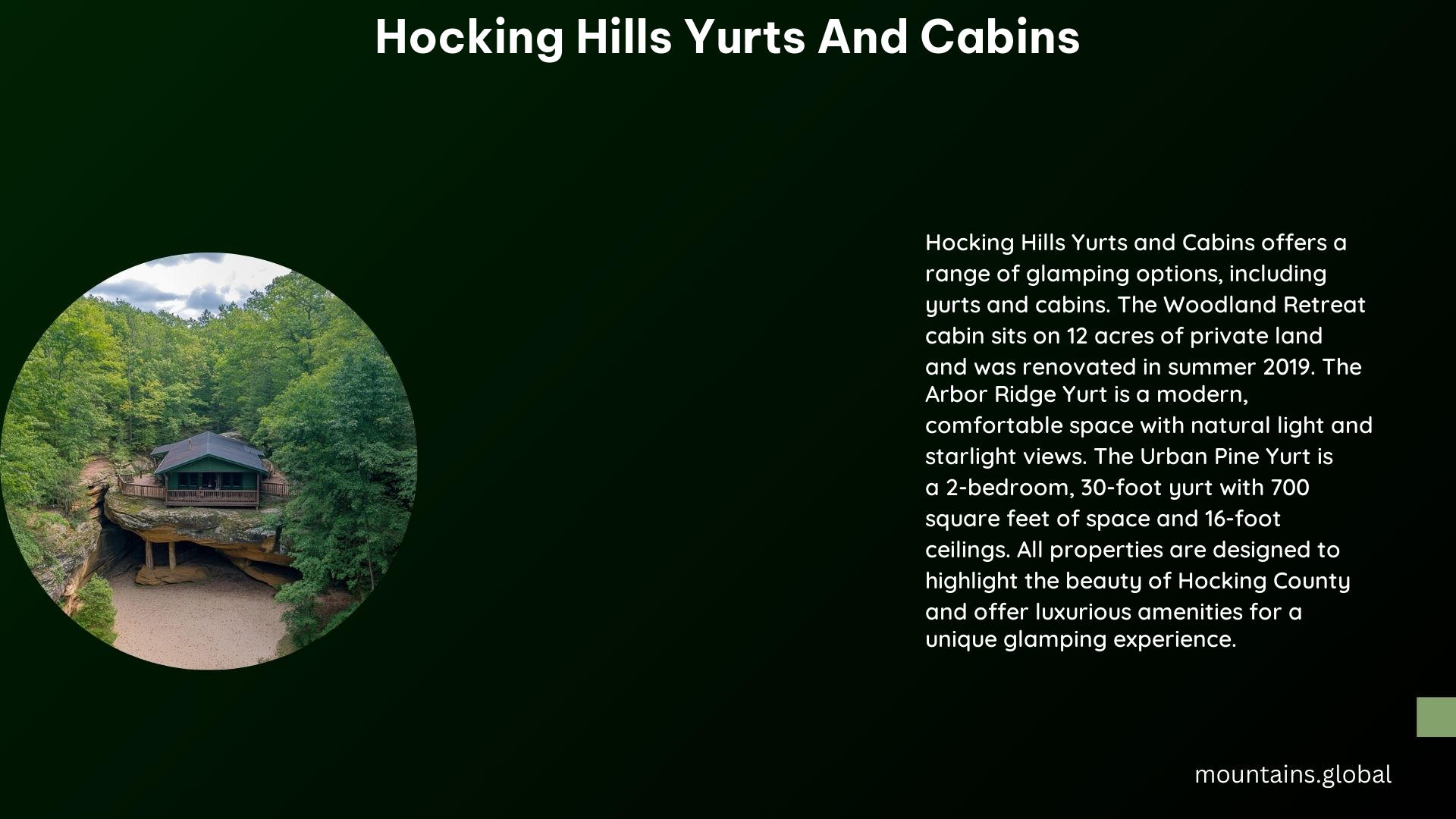 Hocking Hills Yurts and Cabins