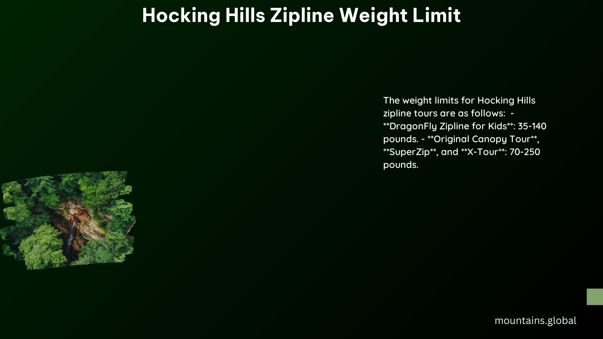 Hocking Hills Zipline Weight Limit