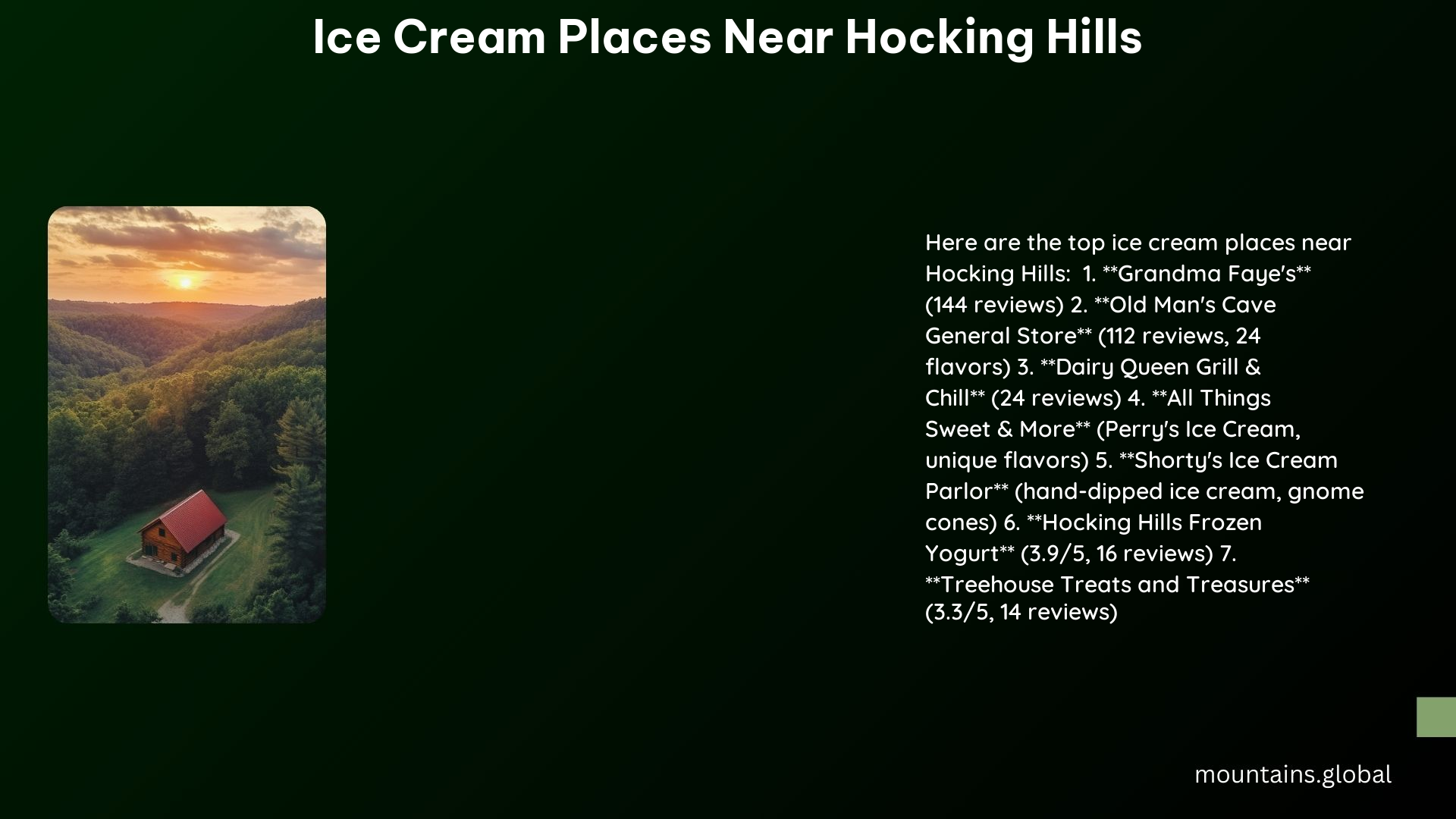 Ice Cream Places Near Hocking Hills