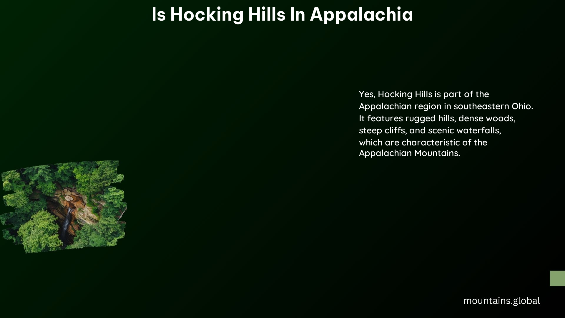 Is Hocking Hills in Appalachia