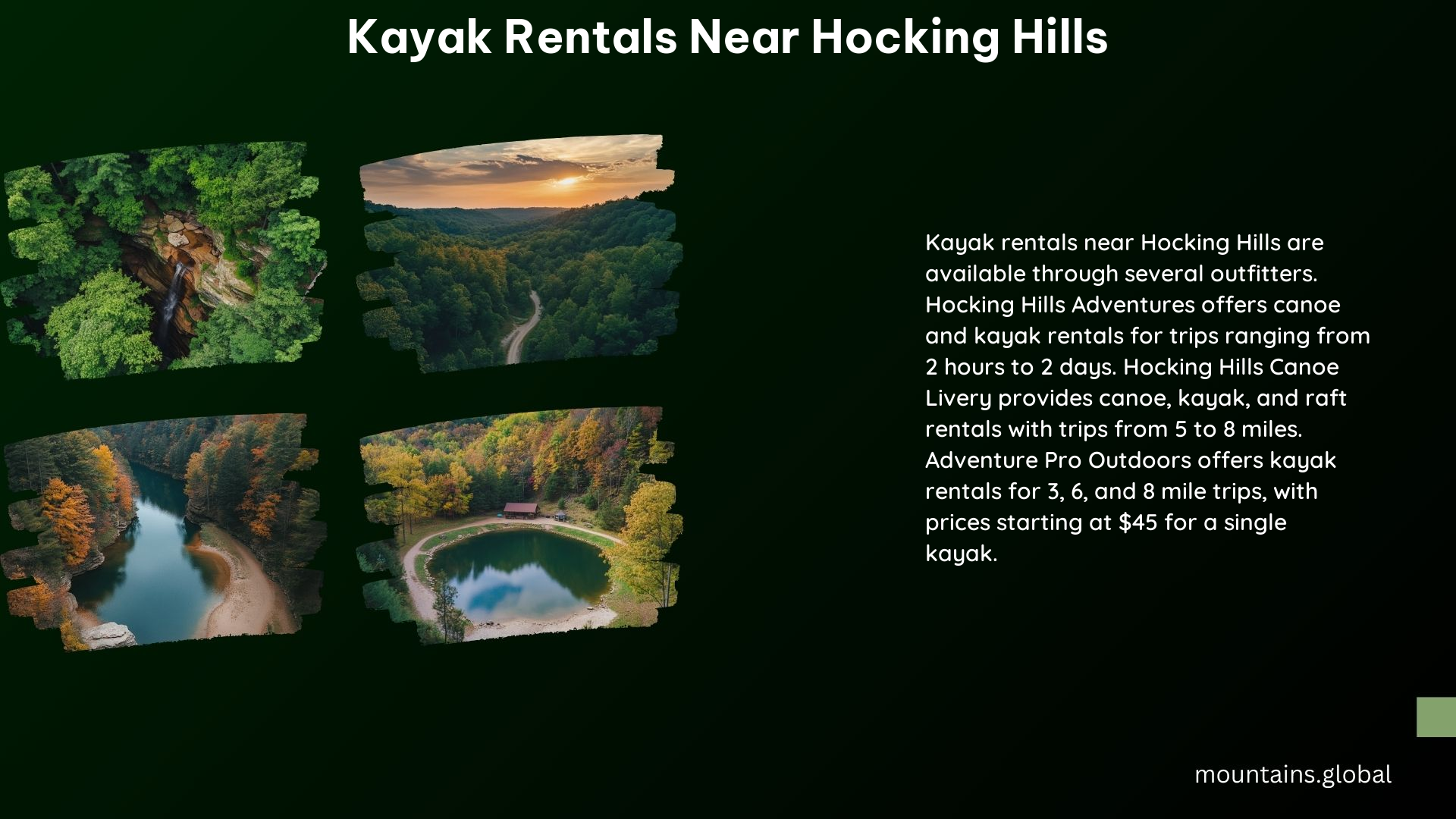 Kayak Rentals Near Hocking Hills