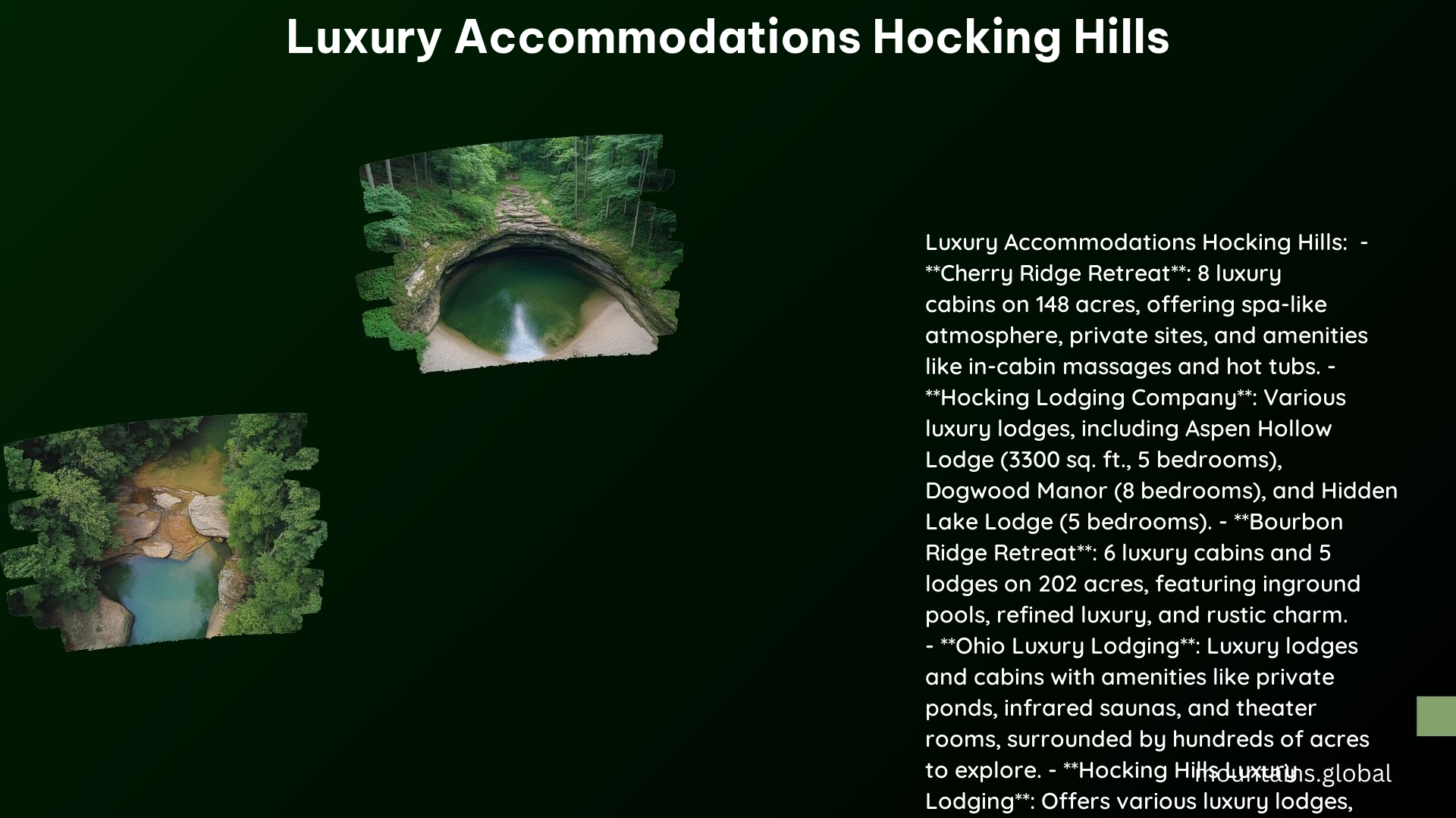 Luxury Accommodations Hocking Hills