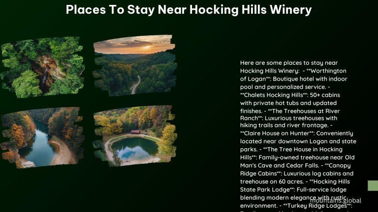 Places to Stay Near Hocking Hills Winery