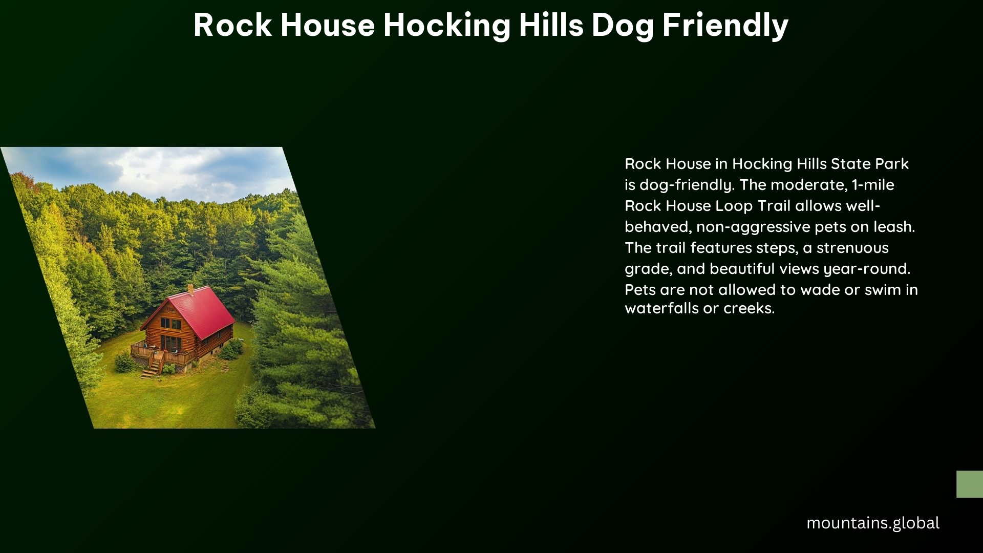 Rock House Hocking Hills Dog Friendly