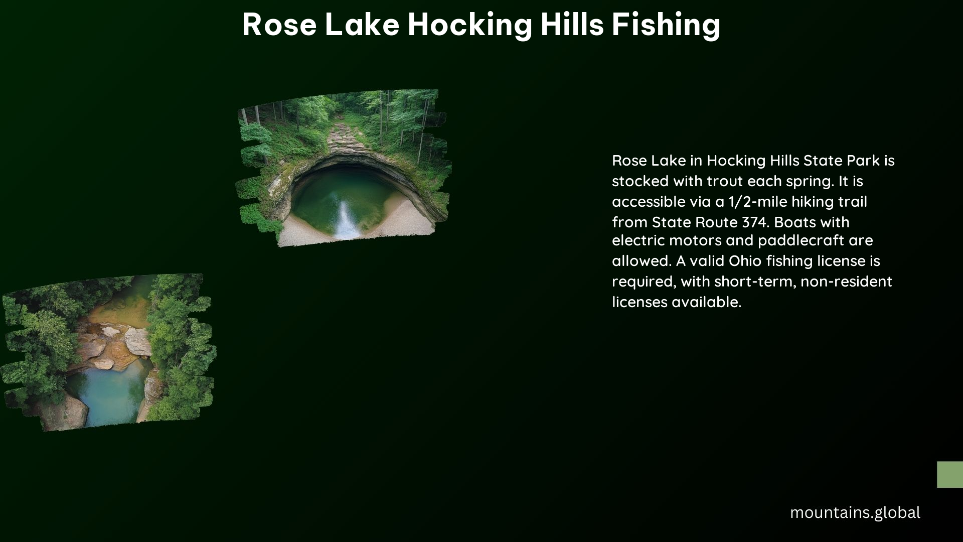 Rose Lake Hocking Hills Fishing