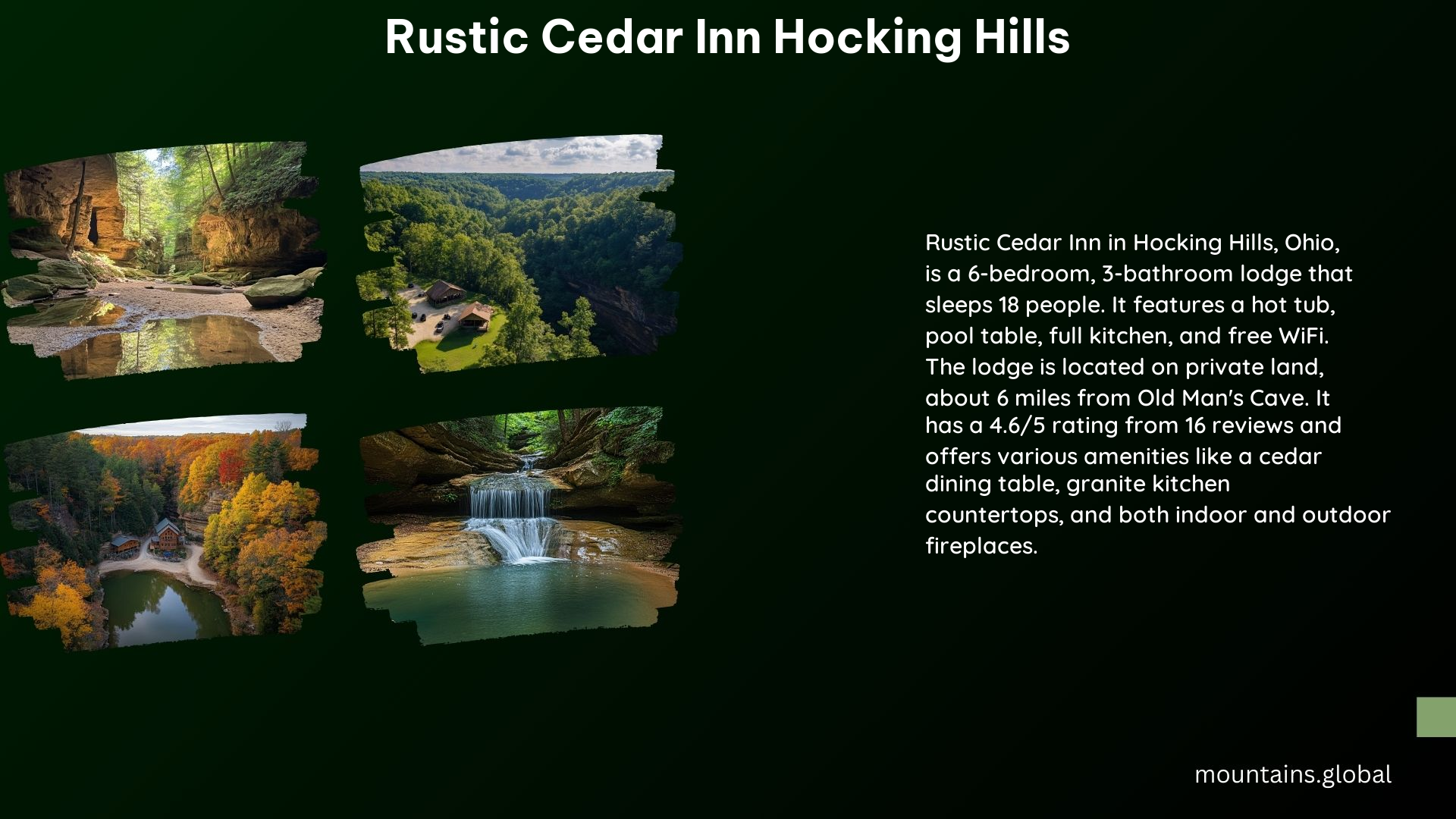 Rustic Cedar Inn Hocking Hills