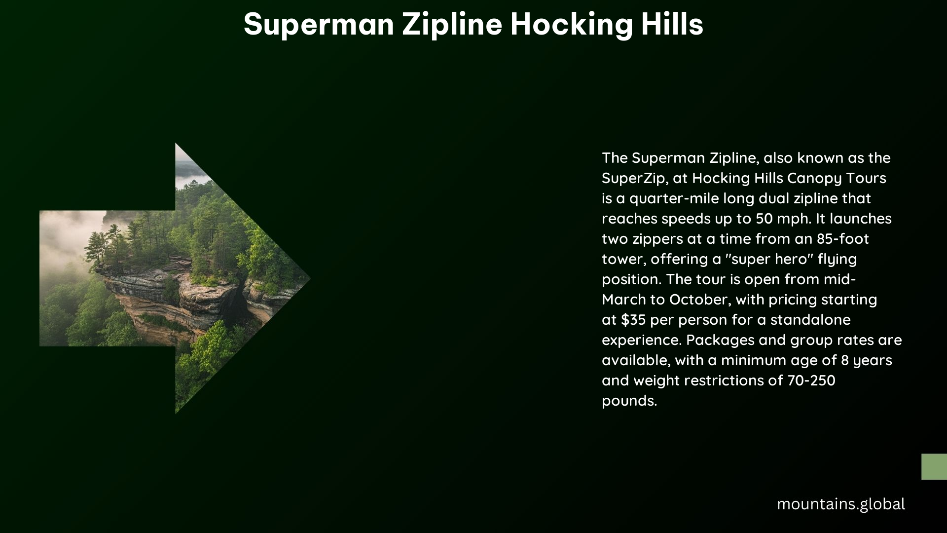 Superman Zipline Hocking Hills