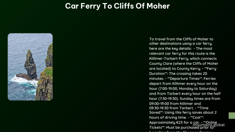 car ferry to cliffs of moher