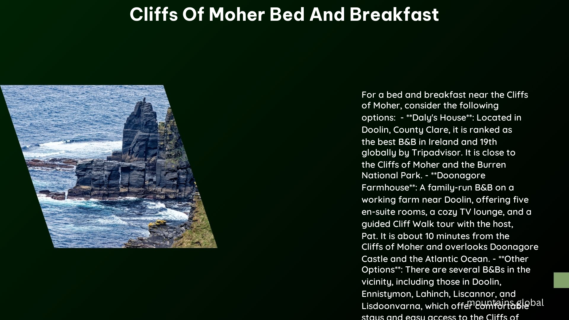 cliffs of moher bed and breakfast