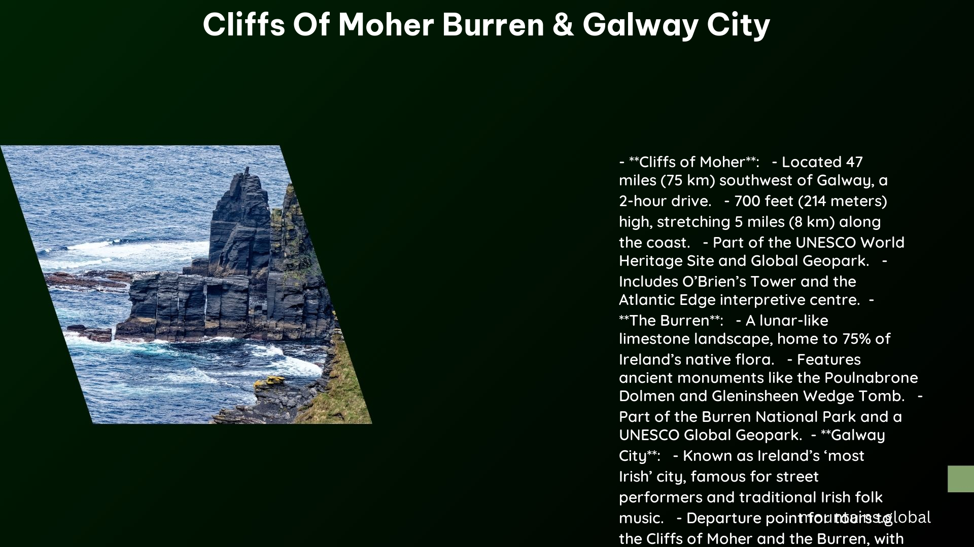 cliffs of moher burren galway city