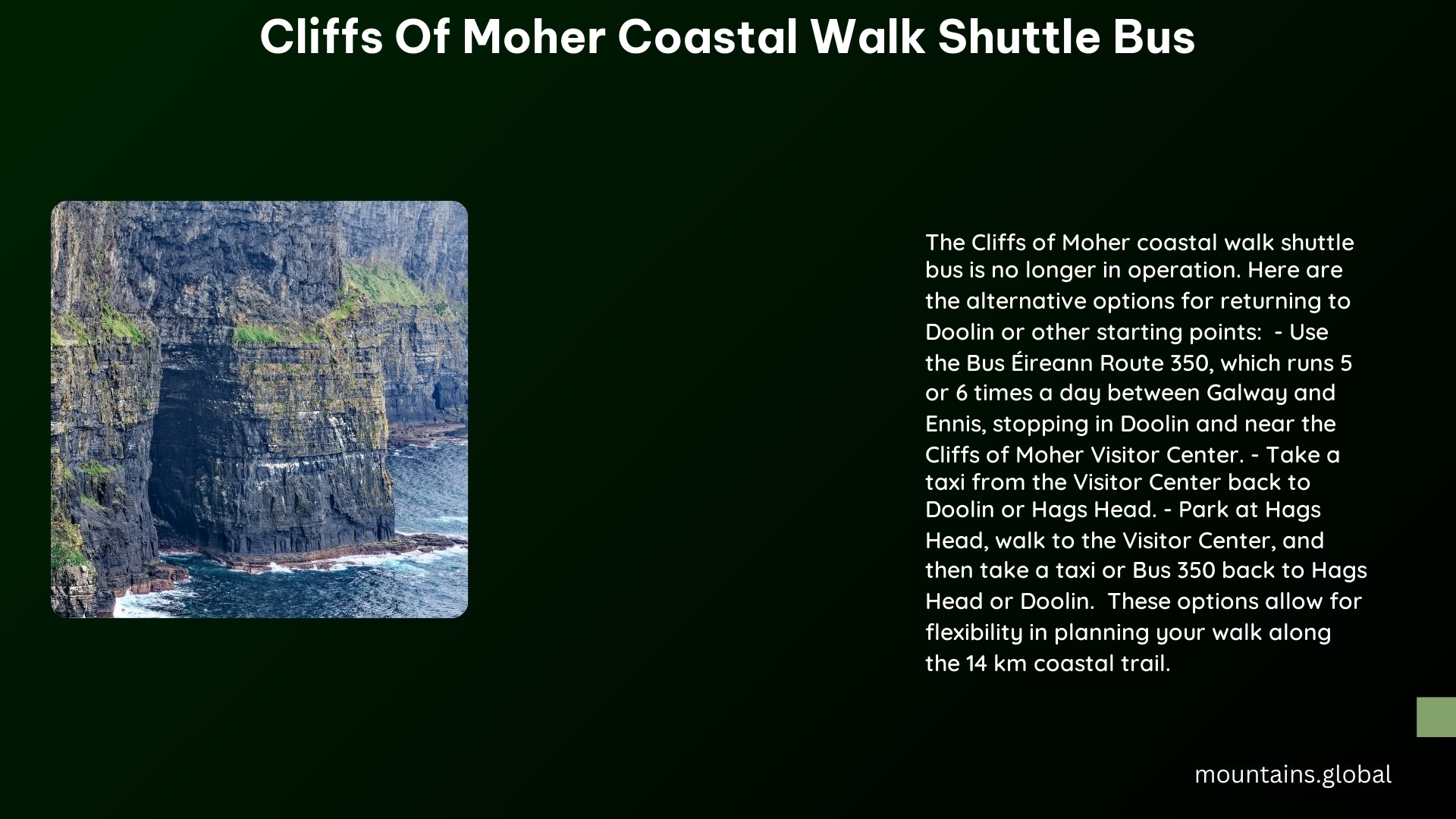 cliffs of moher coastal walk shuttle bus